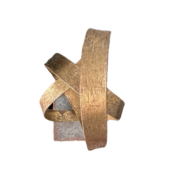 Mobius Strip Abstract Gold Metal Knot Art Sculpture Statue Modern Style 14" X 6" - Picture 5 of 7